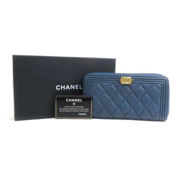CHANEL Blue Caviar Leather Wallet - Picture 10 of 10